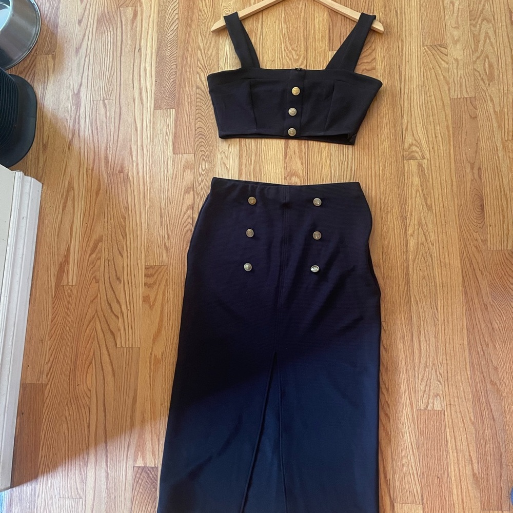Black Button-Front co-ord set